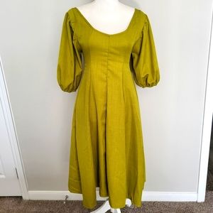 GREEN PUFF ASKED SPRING DRESS SMALL